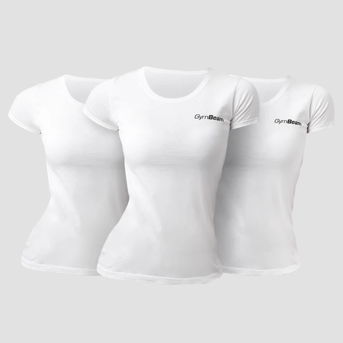 GymBeam Dámske tričko Basic 3Pack White  S - 3pack