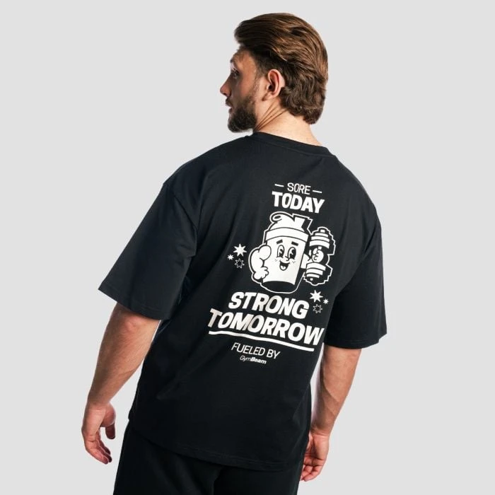 GymBeam Tričko Boxy Shaker Black  S