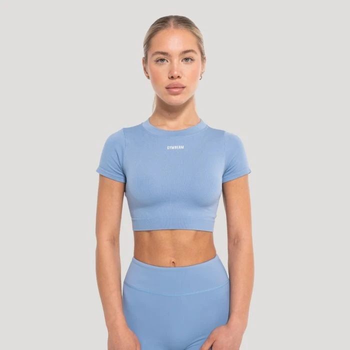 GymBeam Dámsky top Crop Flow Azure  M