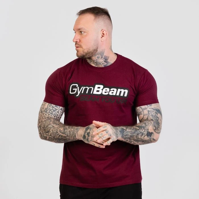 GymBeam Tričko Beam Burgundy  LL