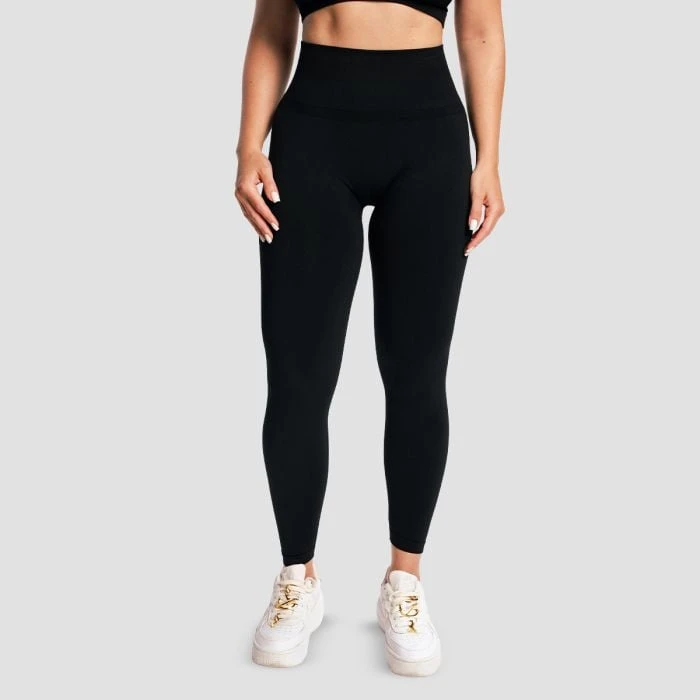 GymBeam Dámske bezšvové legíny Sculpt Black  S