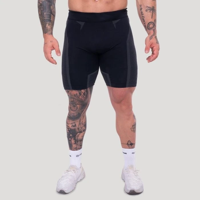 GymBeam Bezšvové šortky OG1 Black/Grey  S