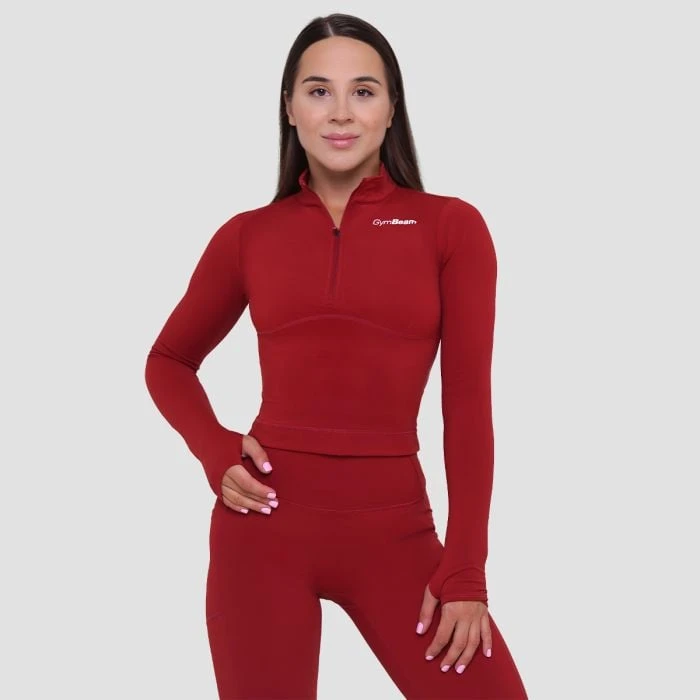 GymBeam Dámsky športový top Ignite Dark Red  SS