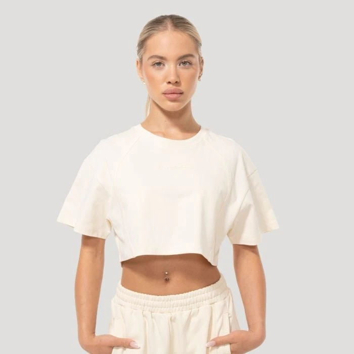 GymBeam Dámske cropped tričko Mochi Cream  S