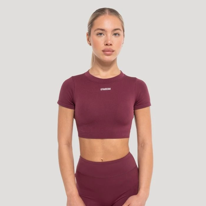 GymBeam Dámsky top Crop Flow Wine  S