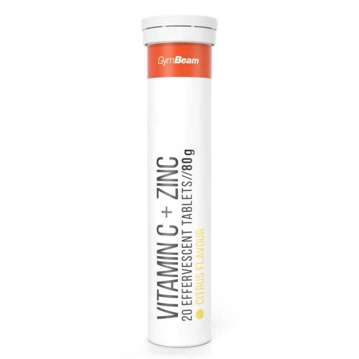 GymBeam Vitamin C + Zinok šumivý 20 tab. citrusové ovocie