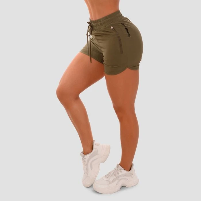 GymBeam Dámske šortky TRN olive  MM