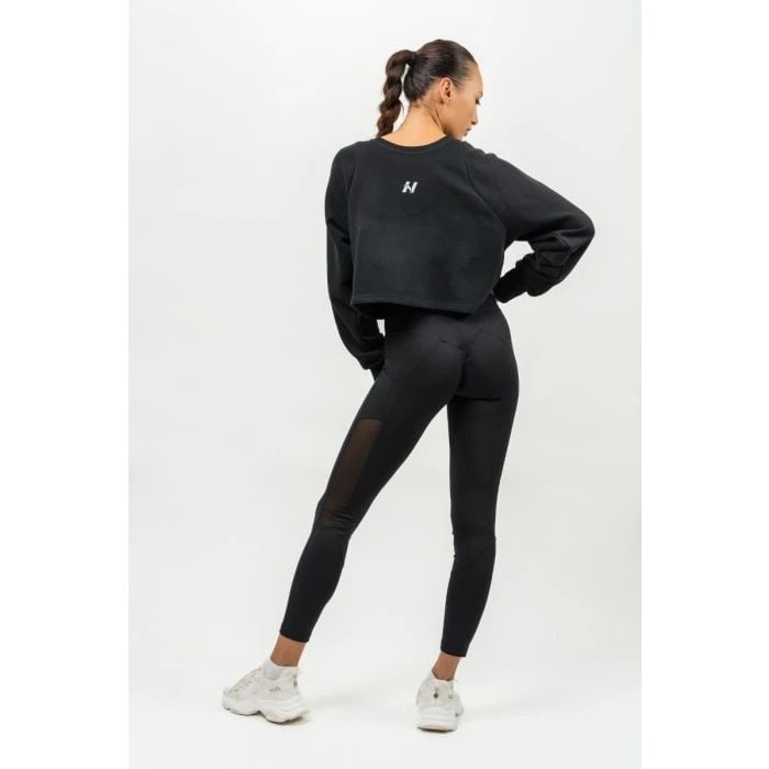 NEBBIA Crop Mikina Gym Spirit Black  LL