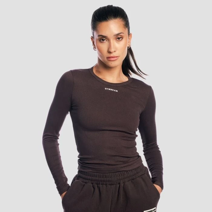 GymBeam Dámske tričko s dlhým rukávom Aura Tee Brown  L