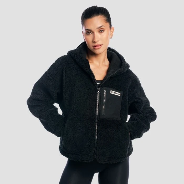 GymBeam Dámska bunda Sherpa Black  S