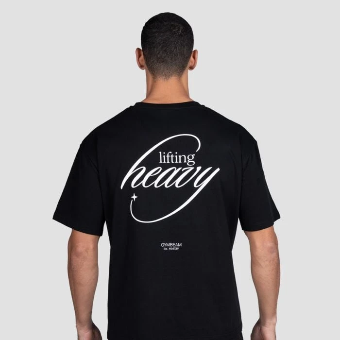 GymBeam Tričko Lifting Heavy Black  S