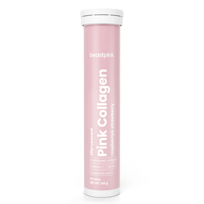 BeastPink Šumivý Pink Collagen 20 tab. jahodová malina