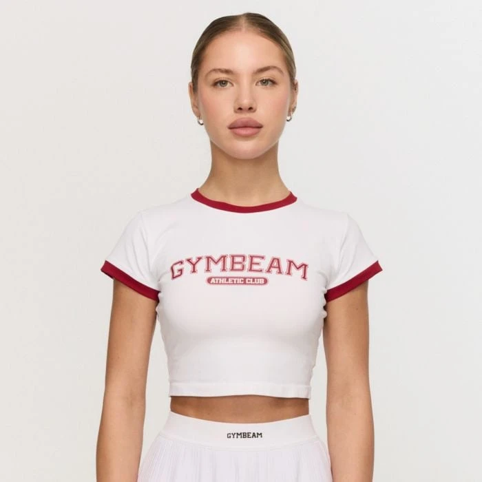 GymBeam Dámske tričko Varsity White  S