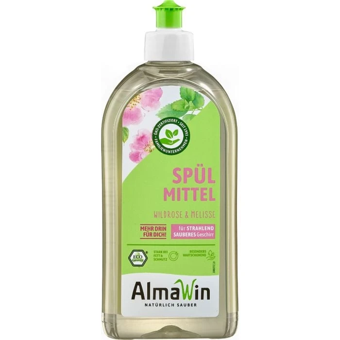 AlmaWin Tekutý prostriedok na riad Divoká ruža & Medovka -  0.5 l