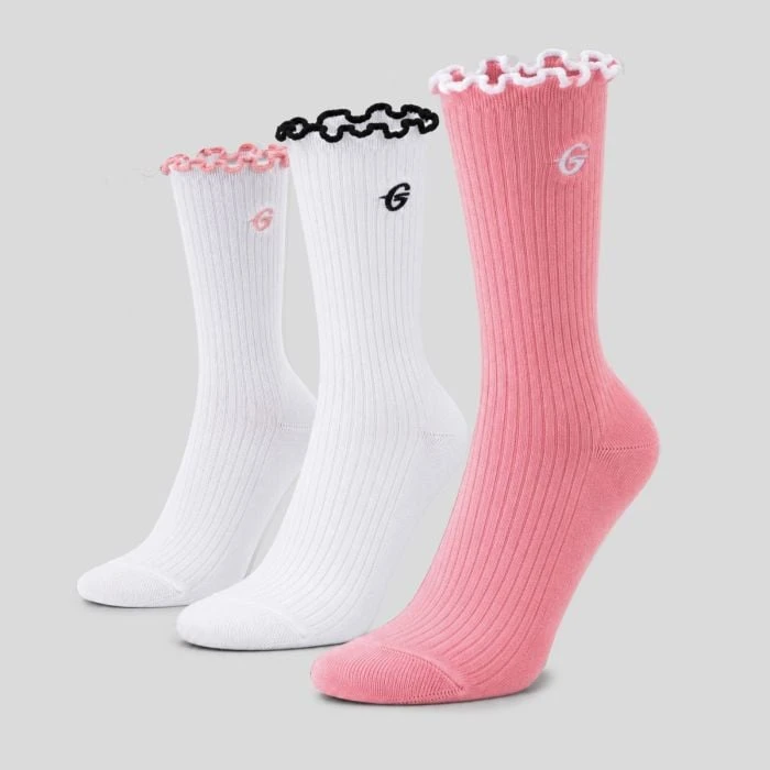 GymBeam Ponožky Ruffle 3Pack Pink  S