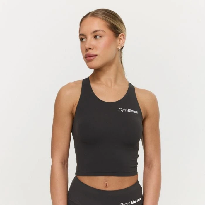 GymBeam Dámsky športový top BEAT Charcoal  S