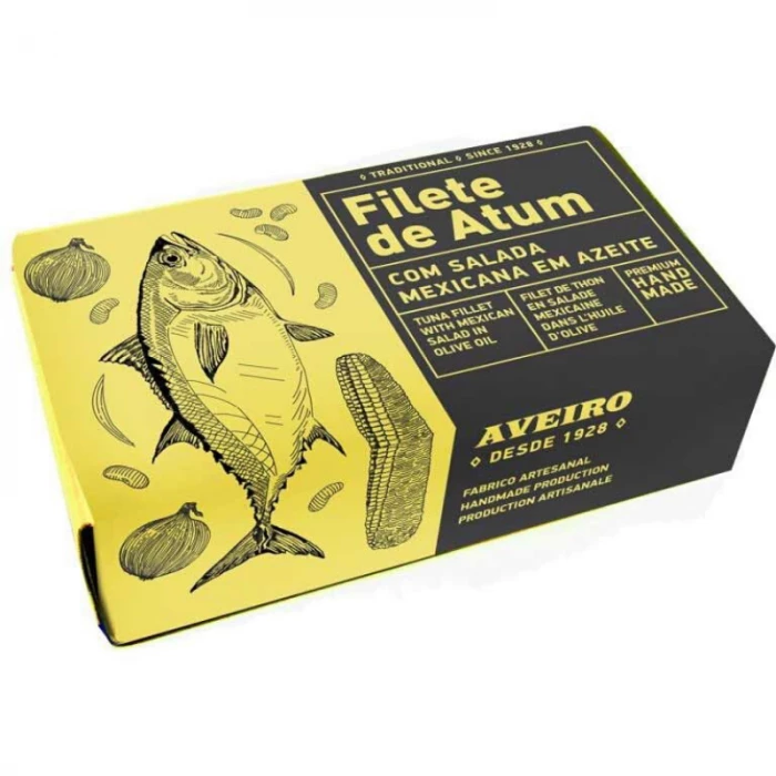 Aveiro Tuniakové filety v olivovom oleji mexicky šalát 120 g mexický šalát