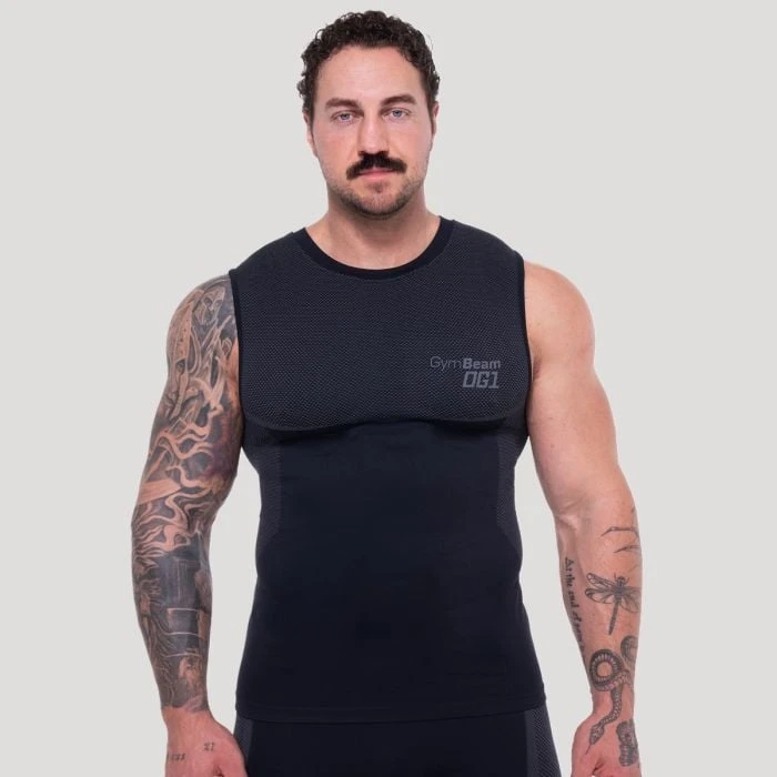 GymBeam Bezšvové tielko OG1 Black/Grey  S