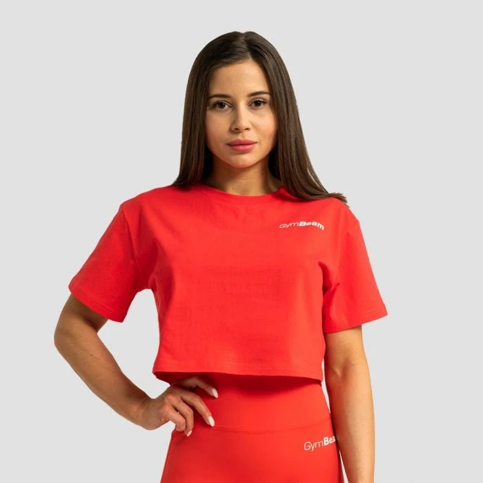 GymBeam Dámske tričko Cropped Limitless Hot Red  XSXS