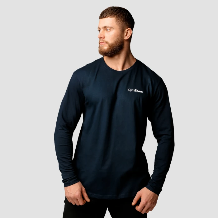 GymBeam Tričko Basic s dlhým rukavom Navy  MM