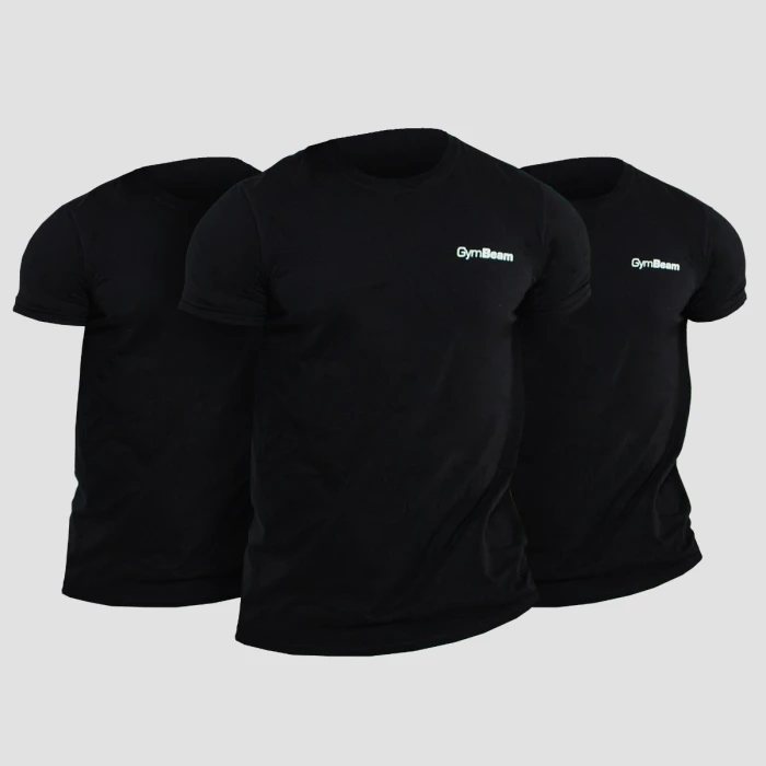 GymBeam Tričko Basic 3Pack Black  S - 3pack