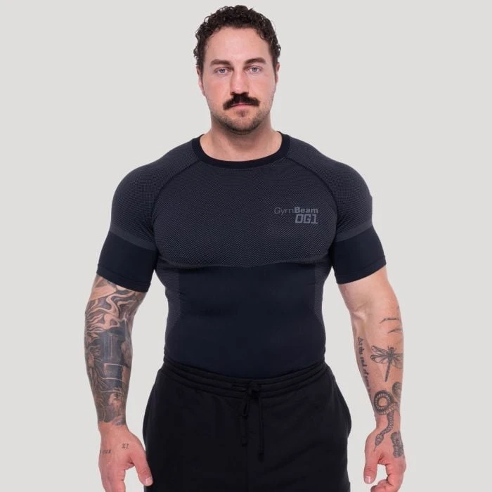 GymBeam Bezšvové tričko OG1 Black/Grey  M