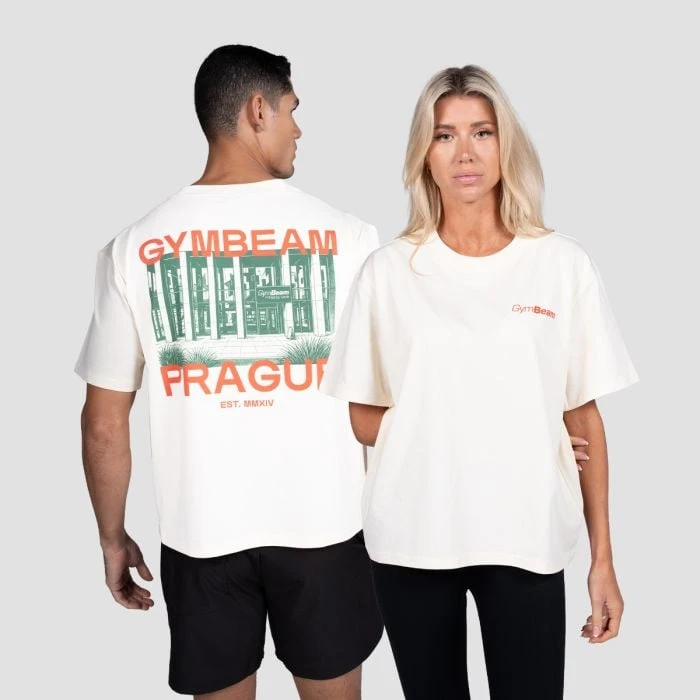 GymBeam Tričko Prague Cream  S