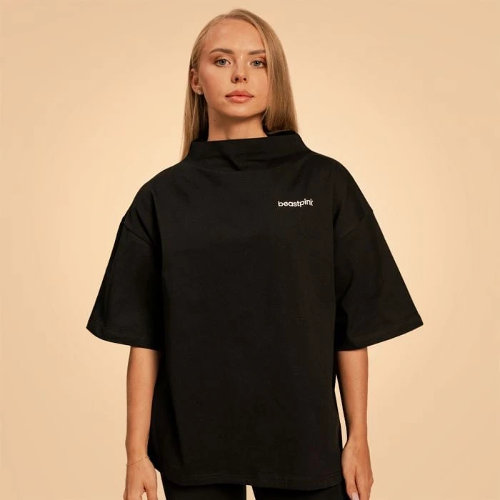 BeastPink Dámske tričko Oversized Bliss Black  XSXS