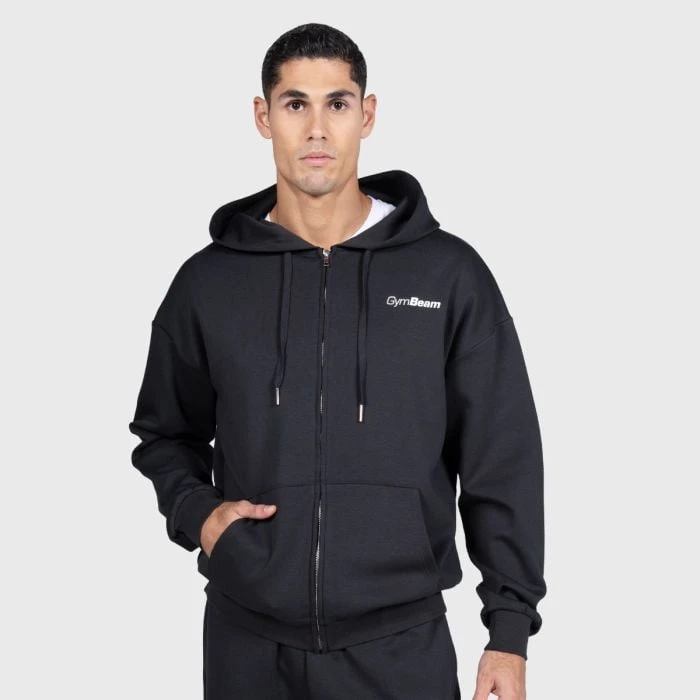 GymBeam Mikina so zipsom Relay Black  S