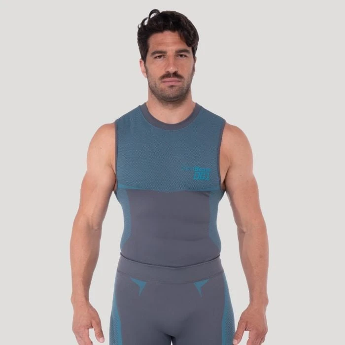 GymBeam Bezšvové tielko OG1 Grey/Blue  S