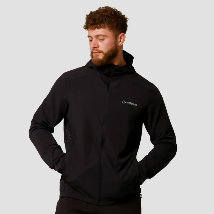 GymBeam Bežecká bunda Pulse Black  LL