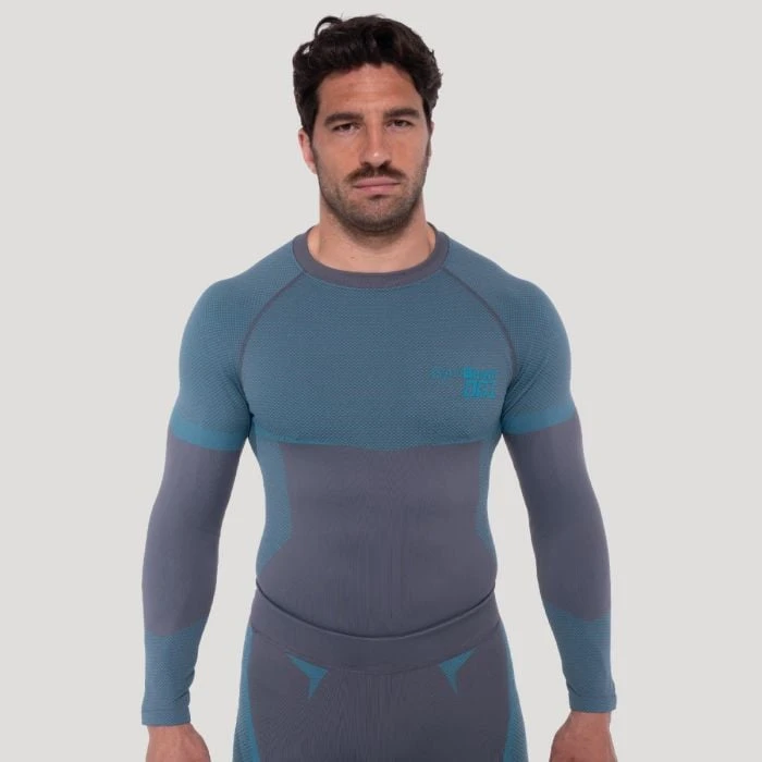 GymBeam Bezšvové tričko s dlhým rukávom OG1 Grey/Blue  S