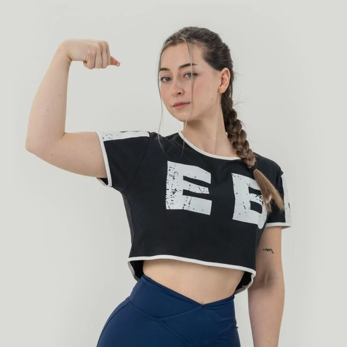 NEBBIA Dámske tričko Oversized Crop Top Game On Black  SS