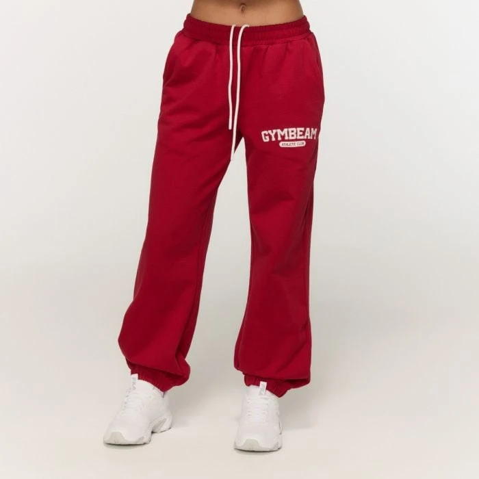 GymBeam Dámske tepláky Varsity Red  XS