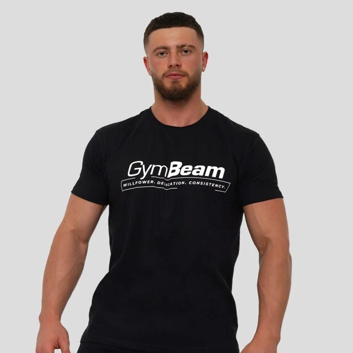 GymBeam Tričko Willpower Black  LL