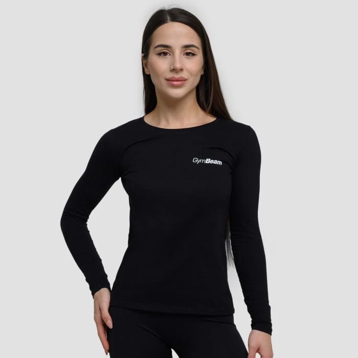GymBeam Dámske tričko s dlhým rukávom Basic Black  S