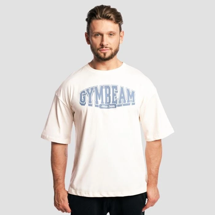 GymBeam Tričko Boxy Athletic Society Cream  S