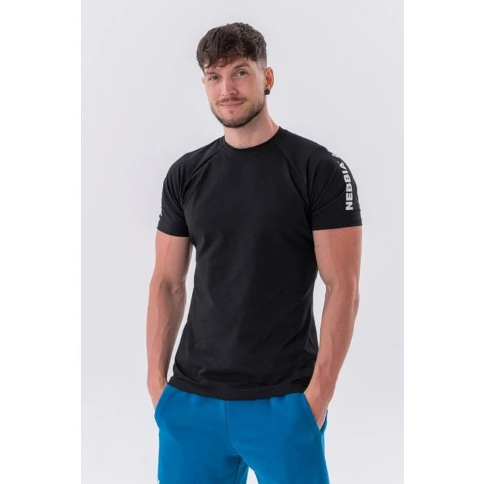 NEBBIA Pánske tričko Sporty Fit Essentials Black  XLXL