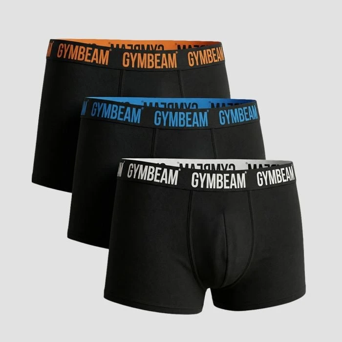 GymBeam Pánske boxerky FIT Trunks 3Pack Black  S