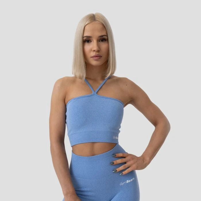 GymBeam Športová podprsenka Halter FLO Blue  LL