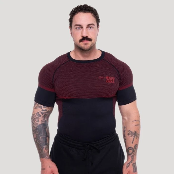 GymBeam Bezšvové tričko OG1 Black/Red  S