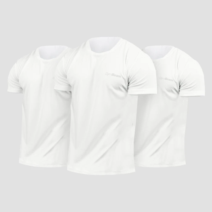 GymBeam Tričko TRN 3Pack White  S - 3pack