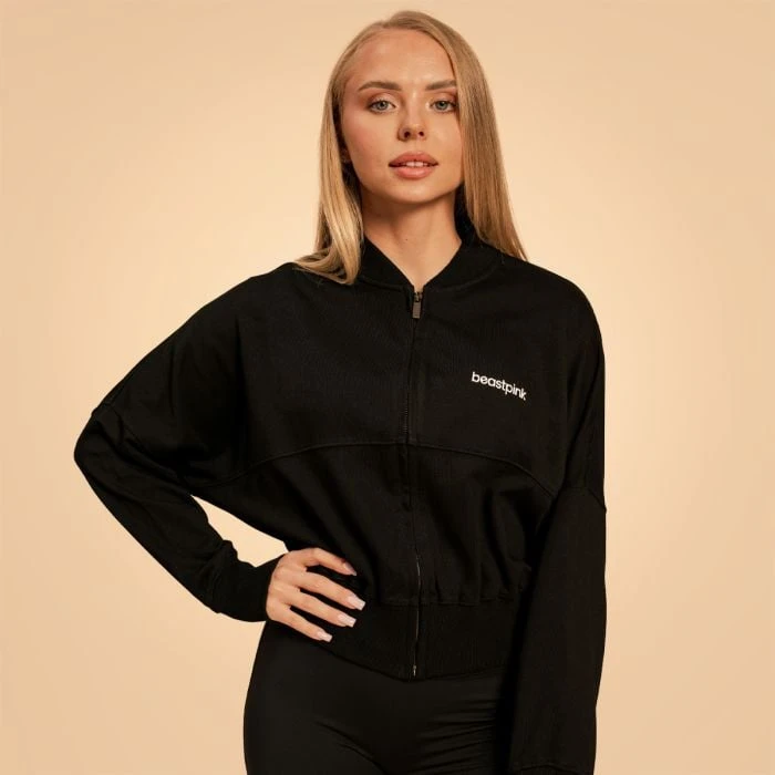 BeastPink Dámska mikina Zip-Up Bliss Black  MM