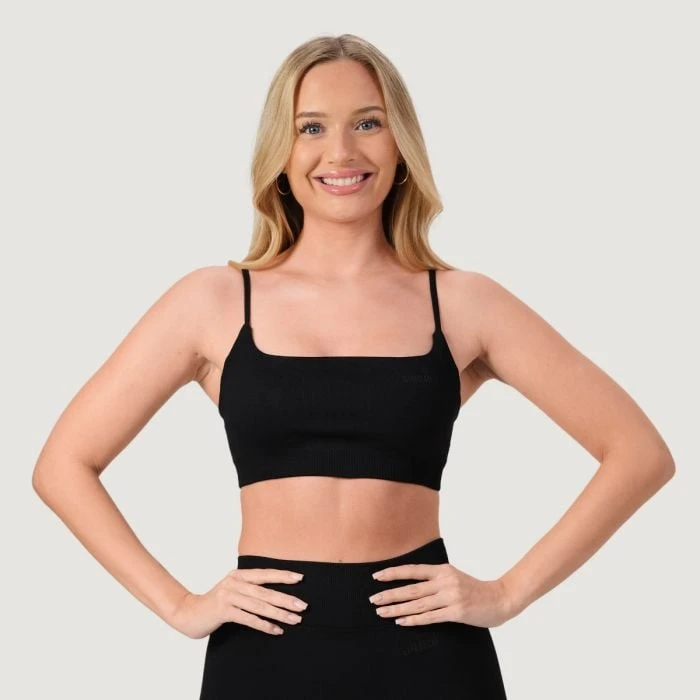 GymBeam Bezšvová športová podprsenka NEO Black  S