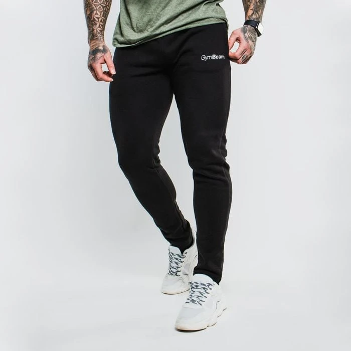 GymBeam Tepláky Slimfit Black  M