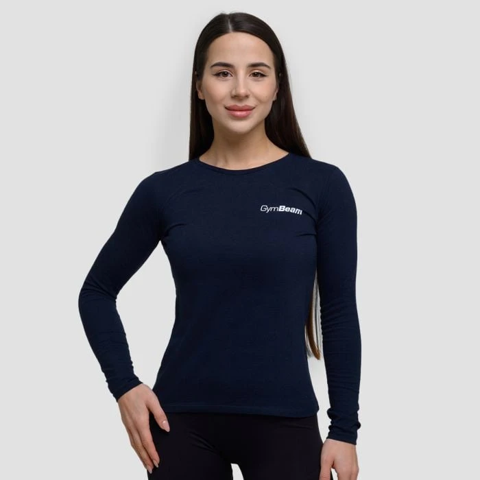 GymBeam Dámske tričko s dlhým rukávom Basic Navy  S