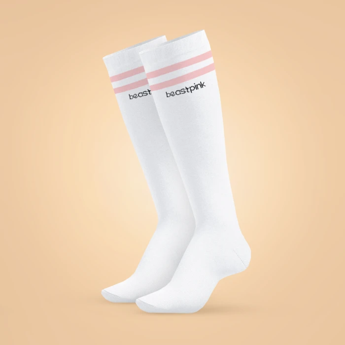 Beastpink Podkolienky Knee High Socks White  S