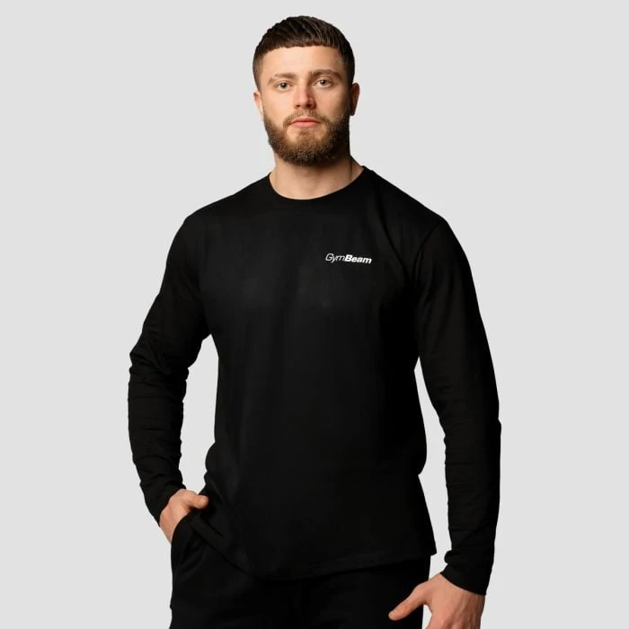 GymBeam Tričko s dlhým rukávom Basic Black  LL