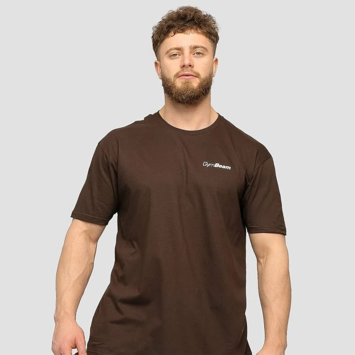 GymBeam Tričko Basic Chocolate Brown  LL