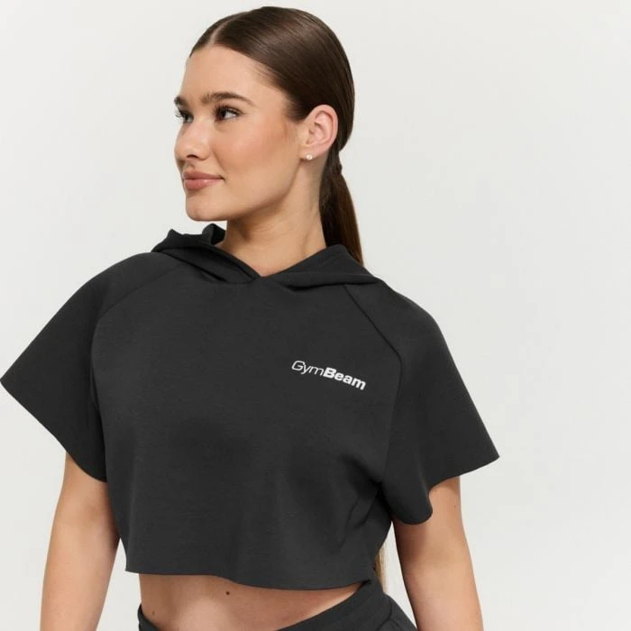 GymBeam Dámska mikina Cropped Relay Black  S